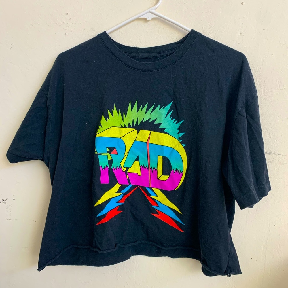 “RAD” Black Concert Crop Top